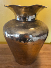 Vintage hammered brass vase