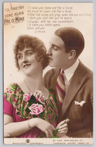 Postcard vintage rppc couple - vintage,