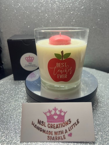 Handmade teacher candle - handmade💜teacher,