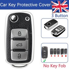 Leather Key Cover for VW Scirocco Tiguan Touran Beetle Up Car 3B Flip Remote Fob