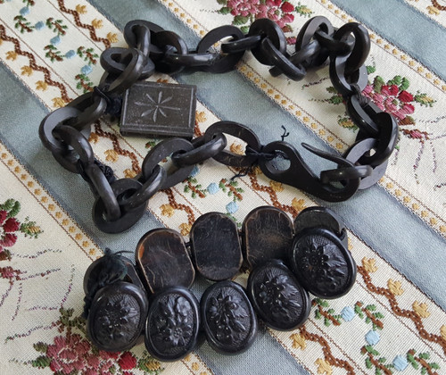 Antique black whitby jet - antique,