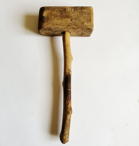 Vintage wooden mallet hand - mallet,