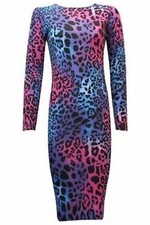 WOMENS LADIES LONG SLEEVE MIDI