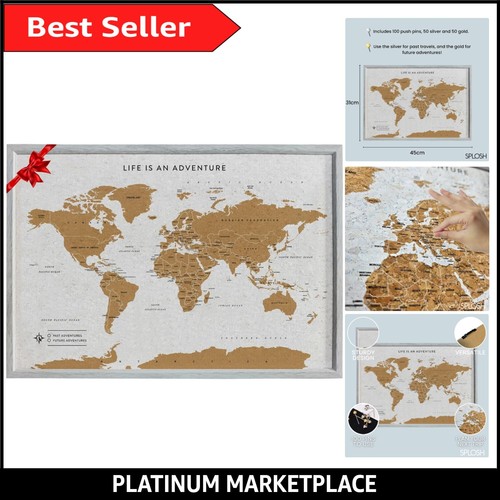 Elegant grey travel map - grey,