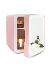 8L Mini Fridge with LED Mirror Portable Cooler Warmer Table Top Bedroom Makeup