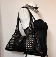 Y2K Black Studded Shoulder Bag