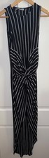 Portobello Black & White Striped Dress Lightweight Summer Size Small/Medium Long