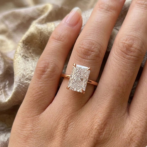 Gold diamond solitaire ring - ring, 4