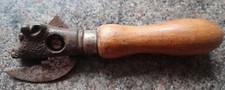 Antique metal and wood - metal, bulls