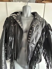 Vintage Black Leather Fringe