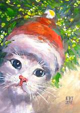 White cat Original Oil