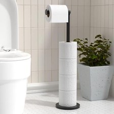 Toilet Roll Holder Free Standing Toilet Paper Holder Stand 5 Loo Rolls No Drill