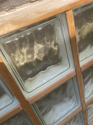 Clear wavy glass block bricks - clear,