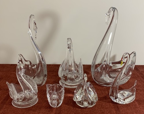 Crystal glass swan - glass,