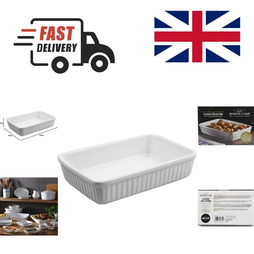 Oven safe white stoneware dish - white,