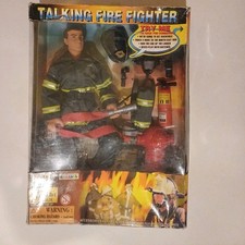 Power Team Fire Fighter Black Uniform 12" Talking Action Figure (Damaged Box) 
