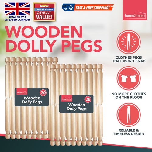 120 wooden dolly pegs - wooden,