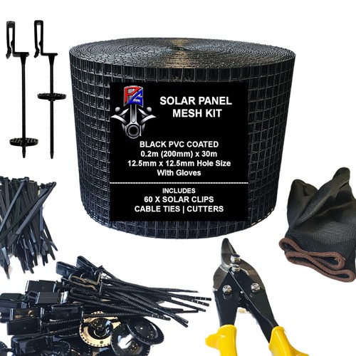 Black pvc coated mesh - black,