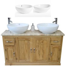 Double Oak Bathroom Vanity