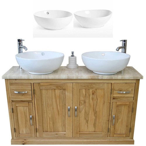 Double oak bathroom - double,