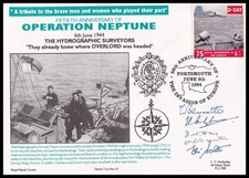Operation Neptune Hydrographic Surveyors Hockaday Navy Cover Signed 5 in Action
