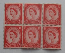 WILDING 2 1/2d STAMPS BLOCK OF