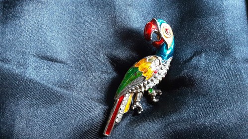 Colourful parrot brooch - brooch,