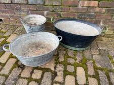 3  Original Vintage Galvanised