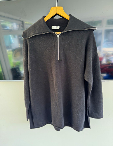 Cos black zip high neck - high,