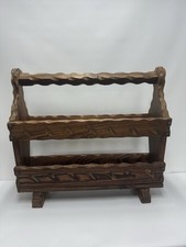 Home Decorative Hand Carved Brown Wooden Magazine Rack  Made In Spain Witco