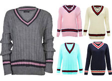 Ladies Cable Knitted V Neck