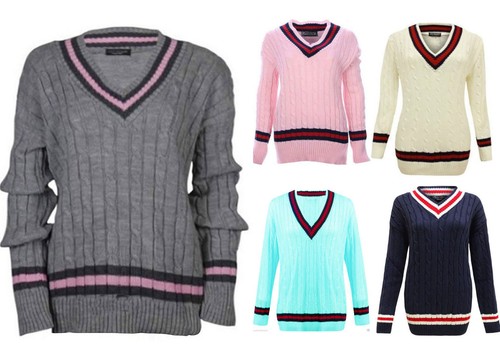 Ladies cable knitted - knitted, neck