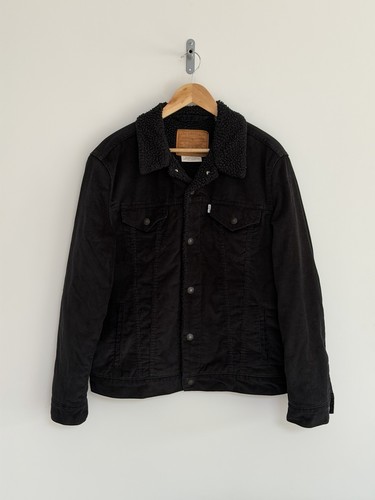 Levi sherpa trucker black - sherpa,