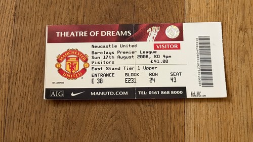 Ticket 2008 manchester - ticket,