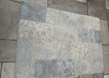 Wayfair Manhattan Patchwork Duck Egg 120 x 70 Rug Rustic