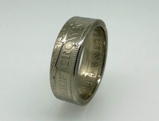 Handmade Queen Elizabeth II UK Half Crown Coin Ring