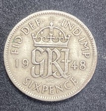 1948 British Sixpence King George VI. T18 48