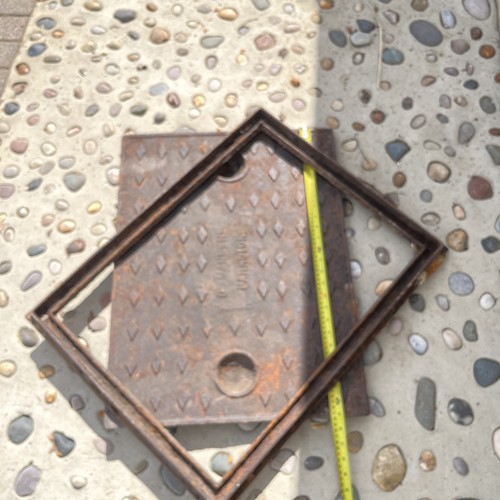Reclaimed cast iron manhole - iron,