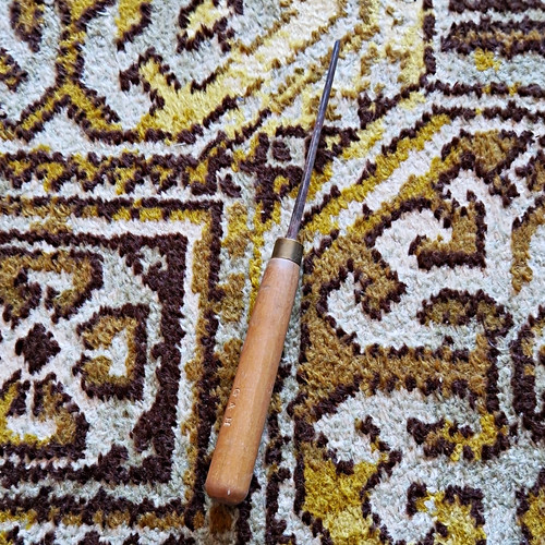 Wood handle latch hooking tool - wood,