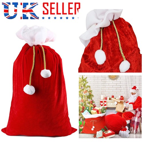 Giant santa sack red velvet - red,
