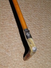Antique Ladies Hunt Whip - Silver Protruding Fox Head Collar By Swaine & Co