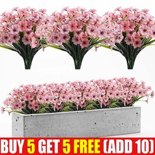 Artificial Flowers Fake Plants UV Resistant Home Garden GN Decor In/Outdoor UK