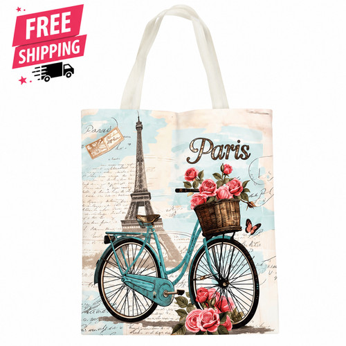 Paris reusable tote bag eiffel - reusable,