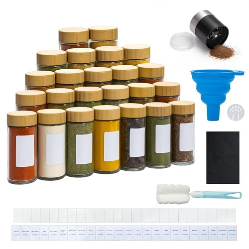 Airtight glass spice jars - glass, –