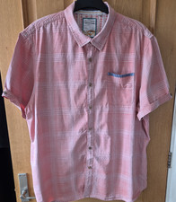 2XL  MANTARAY Short sleeve shirt coral salmon pink size XXL 27'' pit to pit 