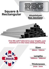 ALUMINIUM RECTANGULAR & SQUARE BOX SECTION 1000mm-3000mm Metric Free UK Delivery