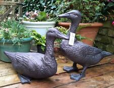 Pair of Ducks - Large Cast Aluminium Models with an Antique Bronze Hand Finish