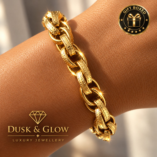 Luxury gold belcher bracelet - gold,