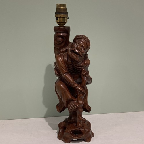 Vintage chinese lamp carved - vintage,