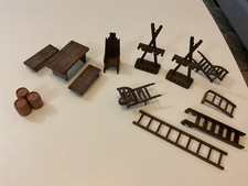 Playmobil Medieval Knights Banquet Table, Throne, Weapon Stands, Barrels +++